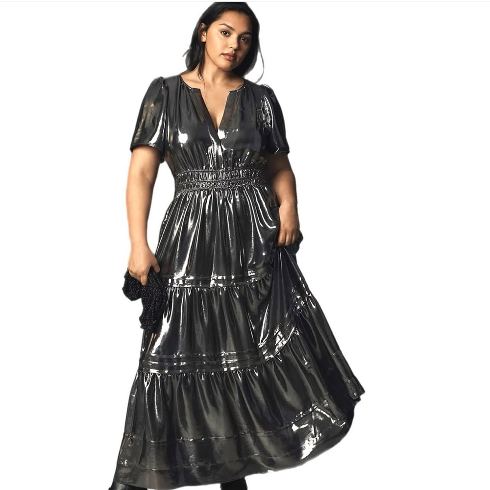 Anthropologie Liquid Silver
Maxi Dress Size 2X